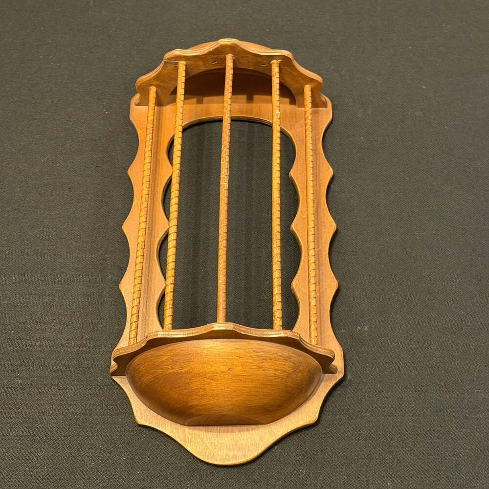 Vintage Wooden 1970's Shadow Box 5 Spindles Wood Display Cage SEE PHOTOS